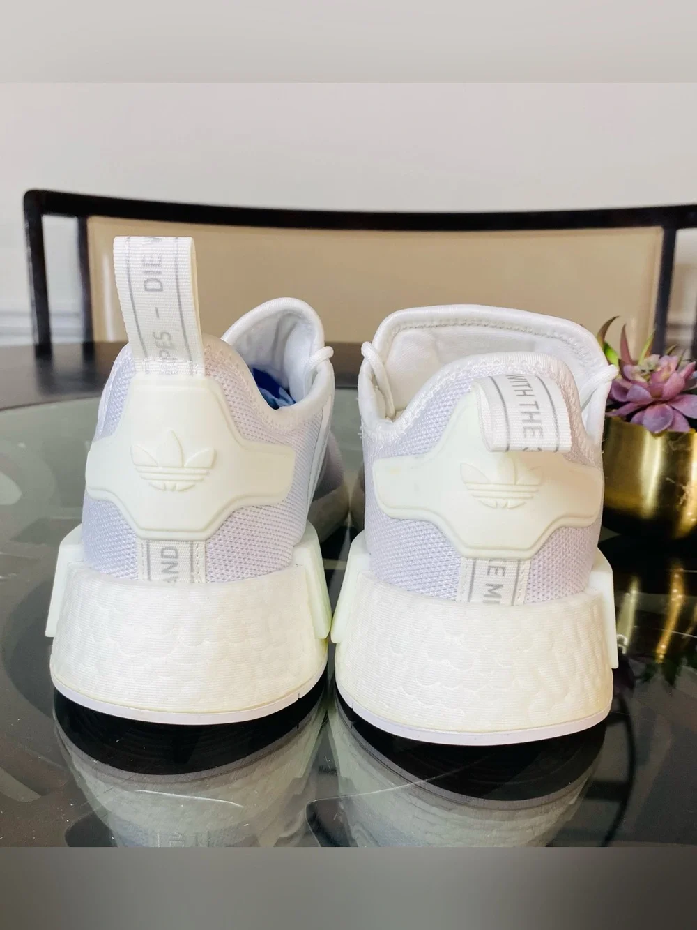 adidas NMD R1 Triple White All White Women's Running Shoes Size 9